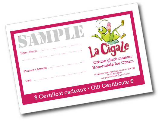 La Cigale Ice cream - Gift-Certificate